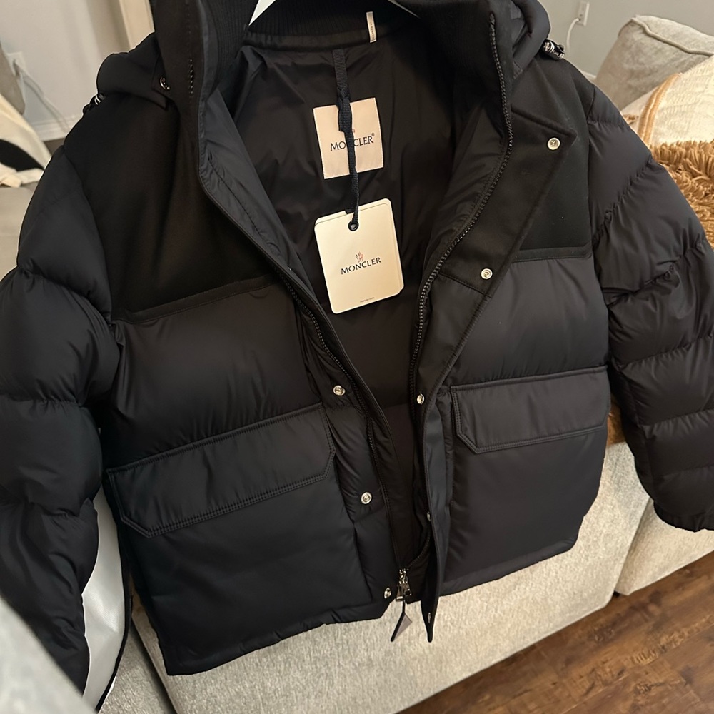 Moncler size 2 (medium) black jacket